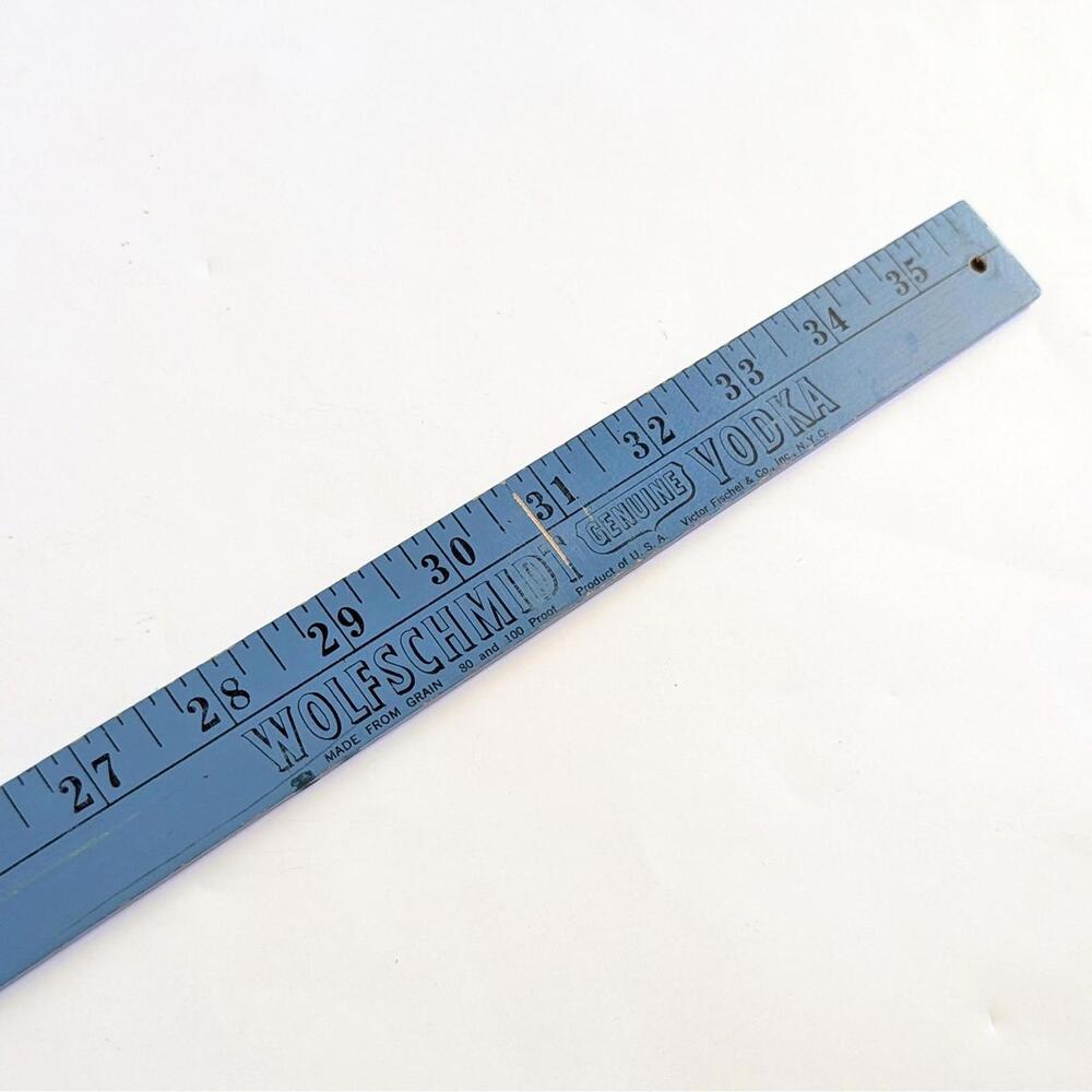 Colorful Vintage Folding Ruler Yardstick - Wolfschmidt Vodka Advertising - Picture 8 of 9